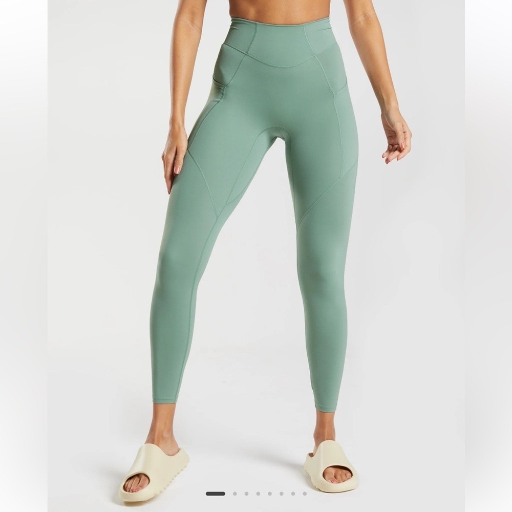 Gymshark Whitney Simmons V2 High Waisted Sage Green Leggings Small